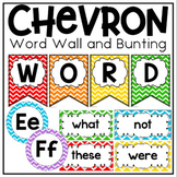 Word Wall in a Rainbow Chevron Classroom Decor Theme