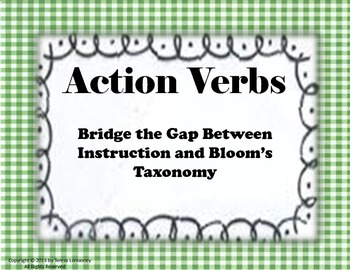 Preview of Word Wall Action Verbs:Bridge Gap Between Bloom's & Instruction