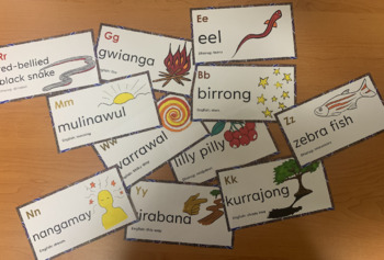 Preview of Word Wall - Alphabet Cards in Dharug/Darug Language - Stage 2/3