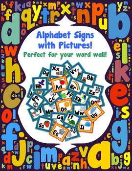 Preview of Word Wall Alphabet Cards with Pictures