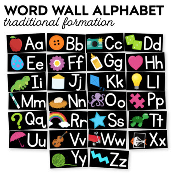 word wall alphabet headers black series by maria gavin tpt