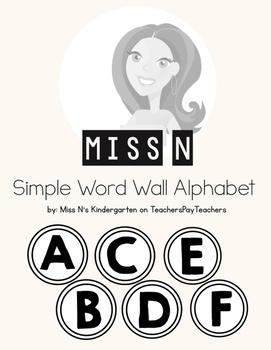 Preview of Word Wall Alphabet Letters: Black and White