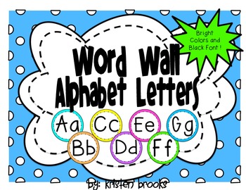 Preview of Word Wall Alphabet Letters (Bright Colors and Black Font)