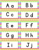 Word Wall Alphabet Letters - Rainbow Chevron- Free