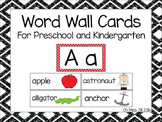 Word Wall Alphabet Word Cards For Preschool and Kindergarten