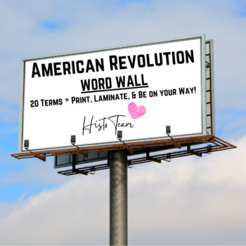 Preview of Word Wall: American Revolution U.S. History