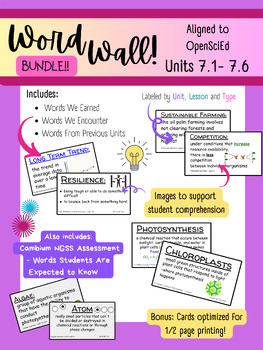 Preview of Word Wall BUNDLE! (Aligned to All 7th Grade Open SciEd Units)