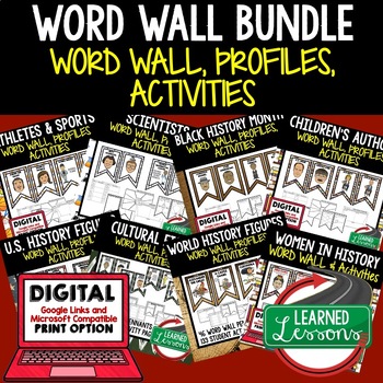 Preview of US History Word Wall BUNDLE, History Activities, World History Word Wall