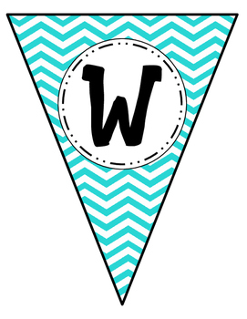 Preview of Word Wall Banner Letters Pennants Chevron Free