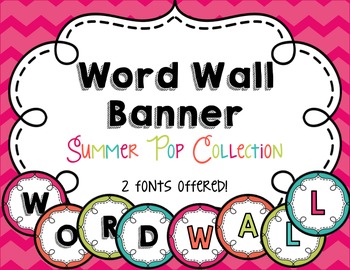 Preview of Word Wall Banner Summer Pop Collection