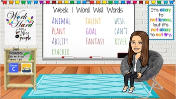 Preview of Word Wall Bitmoji Classroom