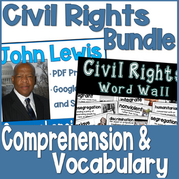 Preview of Word Wall - Black History, Civil Rights - Comprehension, Vocabulary - John Lewis