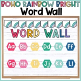 Word Wall | Boho Rainbow Bright Word Wall Letters