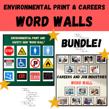 Preview of Vocational Word Wall Bundle-Environmental Print + Career Fields Word Walls