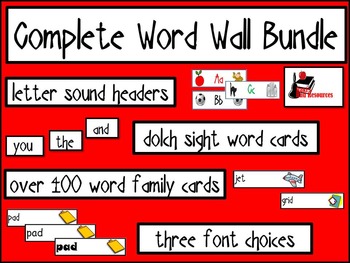 Preview of Word Wall Bundle - Headers, Sight Words, Word Families and More