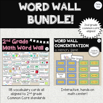 Preview of Word Wall Bundle! : Vocabulary Cards & Concentration Game Math Center