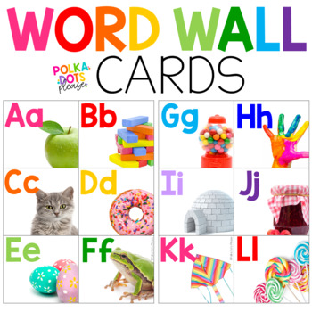 English Alphabet Word Wall Vocabulary Cards and Letter Cards