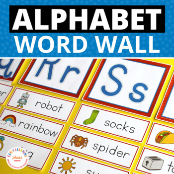 Preview of Alphabet Word Wall Letters and Word Cards - ABC Letter Sound Wall Words Template