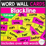 Word Wall Cards Blackline Theme Editable