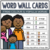 Word Wall Cards: Free Colour & Family Words