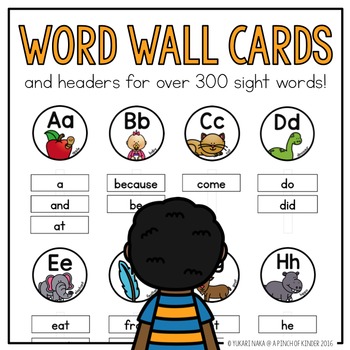 Preview of Word Wall Cards & Headers for Over 300 Sight Words!