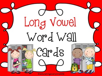 Word Wall: Long Vowel Sounds With Illustrations  Word wall cards, Word wall,  Alphabet coloring pages