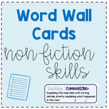 Preview of Word Wall Cards: Non-Fiction ELA Reading Skills