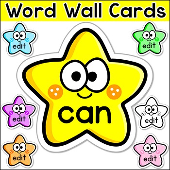 Preview of Sight Words Wall Cards - Star Theme