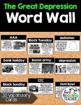 Preview of Word Wall Cards: The Great Depression