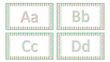Preview of Word Wall Cards and Calendar Numbers- Winter Red and Green Snowflake