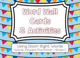 Word Wall Cards and Activities [Primary Bunting & Polka Dots]