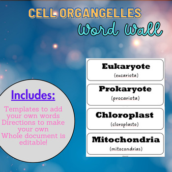 Preview of Word Wall: Cell Organelles
