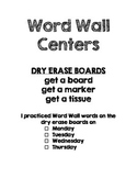 Word Wall Center Activities