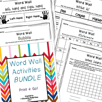 Preview of Word Wall Center Activity Sheets BUNDLE!
