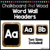 Word Wall Chalkboard Header Labels Black and Wood