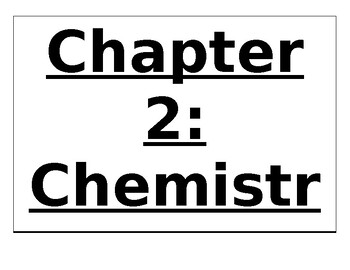 Preview of Word Wall - Chapter 2 - Chemistry of Life