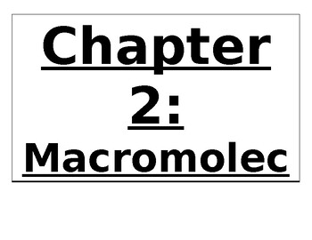 Preview of Word Wall - Chapter 2 - Macromolecules