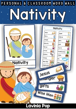 Preview of Christmas Nativity Word Wall FREE