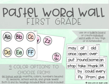 Preview of EDITABLE Word Wall - Dolch First Grade