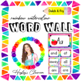 Word Wall - Dolch & Fry - Rainbow Watercolour Decor Classr