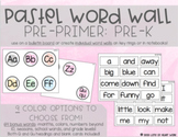 EDITABLE Word Wall - Dolch Pre-Primer (Pre-Kindergarten/Pr