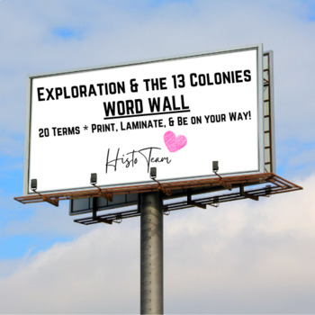 Preview of Word Wall: European Exploration & The 13 Colonies