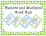 Math Word Wall - Factors and Multiples