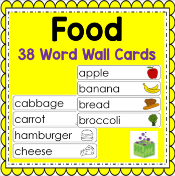 Preview of Food Guide Word Wall Cards
