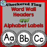 Word Wall Headers & Alphabet Labels: Checkered Flag
