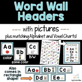 Word Wall Headers and Alphabet Cards with Pictures | Blue 
