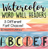 Word Wall Headers {Watercolors}