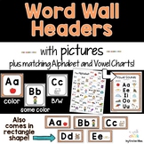 Word Wall Headers and Alphabet Cards with Pictures | Orang