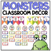 Word Wall Display in a Monsters Classroom Decor Theme for 