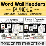 Word Wall Headers with Pictures BUNDLE - Alphabet, Blends 